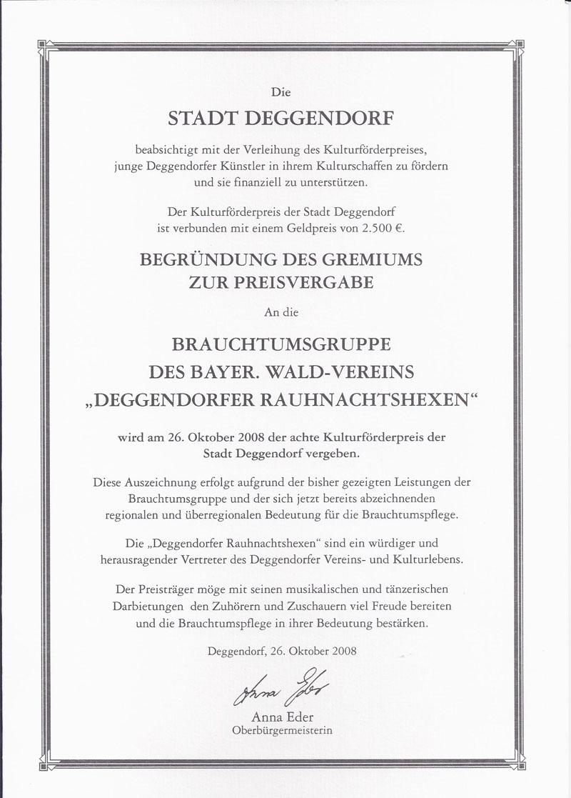Kulturfrderpreis Stadt Deggendorf